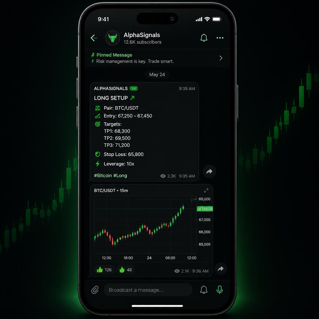 Telefono che mostra la community MasterCash su Telegram